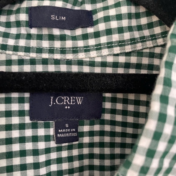 J Crew Men’s green plaid button down collar casual shirt top size Small - Picture 2 of 2
